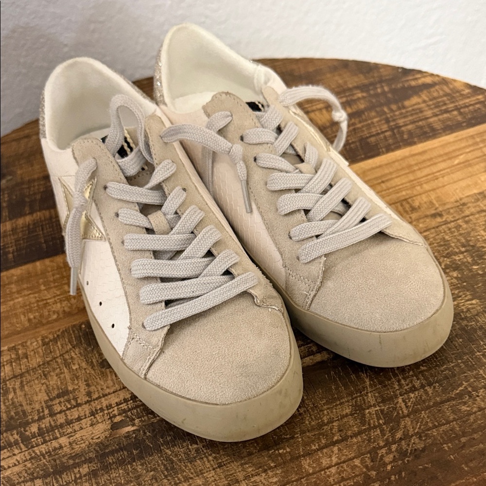 ShuShop Beige and White Women's Sneakers